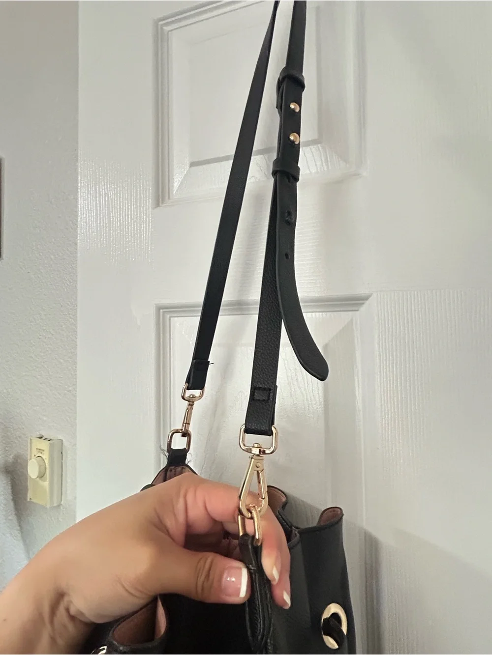 H&M Black Drawstring Bucket Crossbody Bag